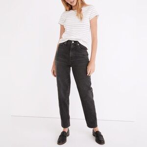 NWT Madewell tall baggy tapered jeans in a black wash.
